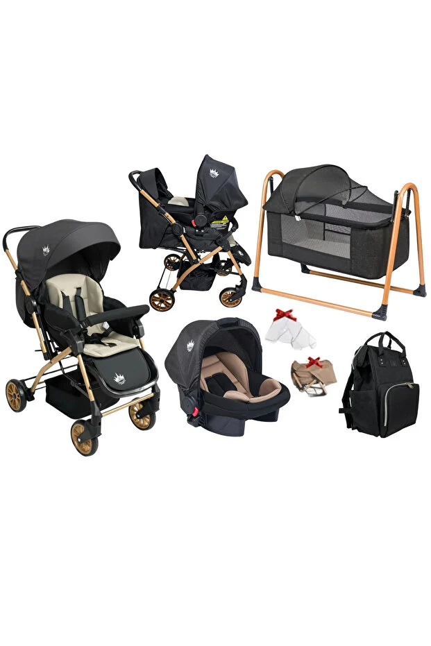4 Baby Aqua Çift Yönlü Bebek Arabası Puset Çanta Beşik Fırsat Seti Antrasit