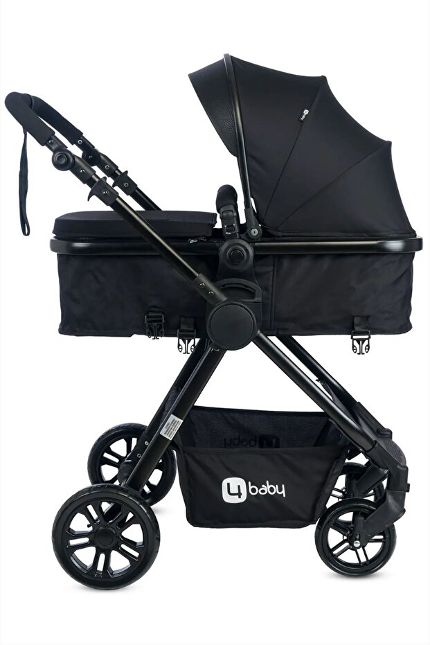 4 Baby 4 Bayb Cool Siyah Travel Sistem Bebek Arabası (PUSETSİZ) görsel 2