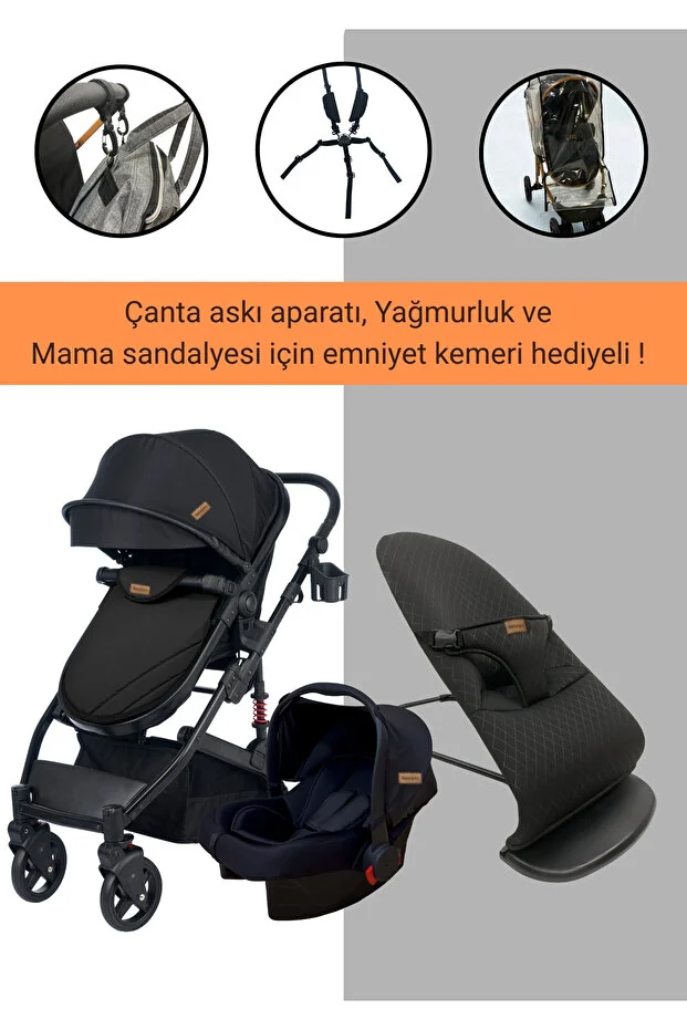 BEBEGOLD Truva Travel Sistem Bebek Arabası / Ana kucağı / Yağmurluk