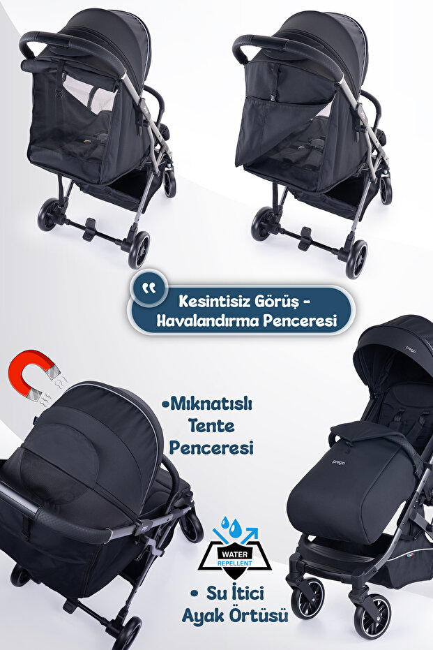 Prego Lotus Pro Kabin Boy Bebek Arabası - Tek Elle Katlanır -Hafif -UV Tenteli - Full Aksesuarlı görsel 5