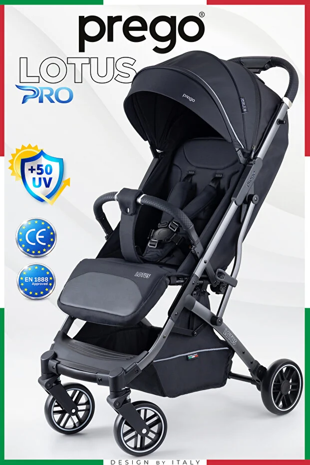 Prego Lotus Pro Kabin Boy Bebek Arabası - Tek Elle Katlanır -Hafif -UV Tenteli - Full Aksesuarlı
