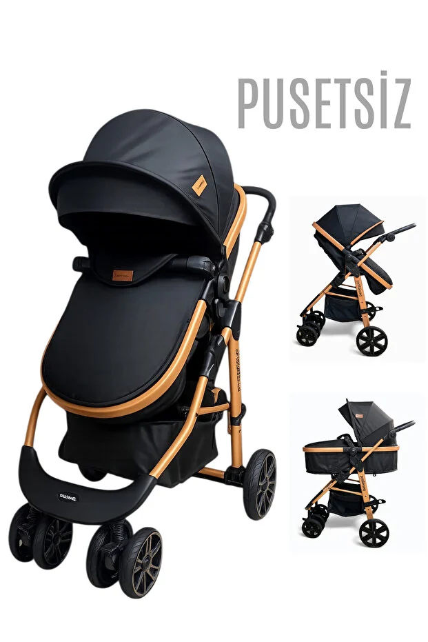 BEBEGOLD Classic Black Travel Sistem, Çift Yönlü, ( Seyahat Sistem ) Bebek Arabası Pusetsiz