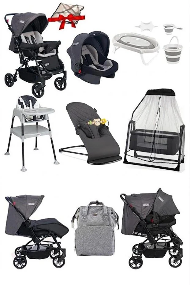 Tommybaby 12 Parça Çeyiz Seti Bebek Arabası Puset Beşik Anakucağı Mama Sandalyesi KüvetTakımıBebekBakımÇantası