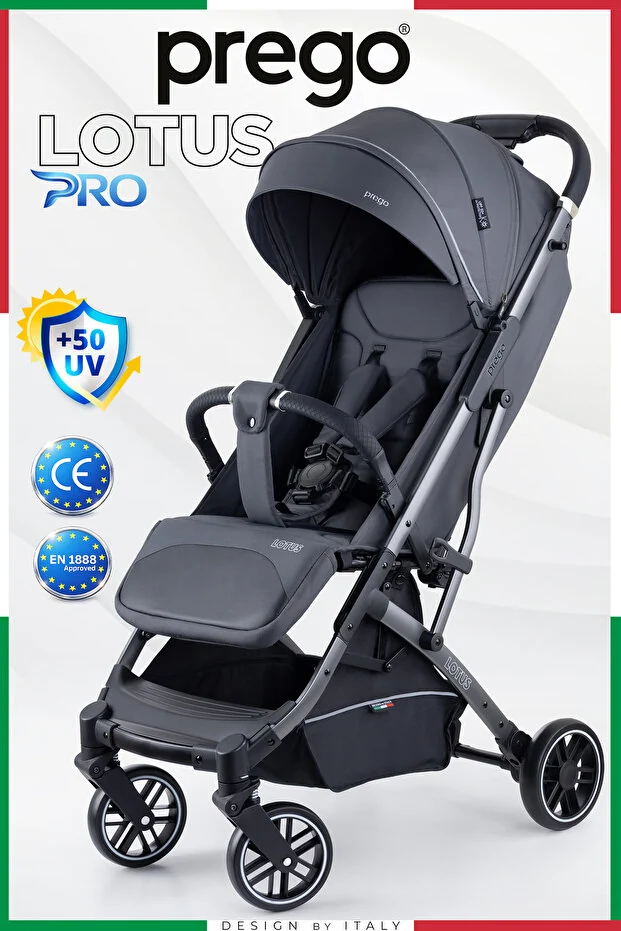 Prego Lotus Pro Kabin Boy Bebek Arabası - Tek Elle Katlanır -Hafif -UV Tenteli - Full Aksesuarlı