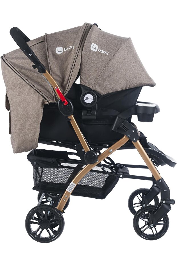 4 Baby Active Gold Bebek Arabası Kahve Travel Puset Termal Çanta görsel 5
