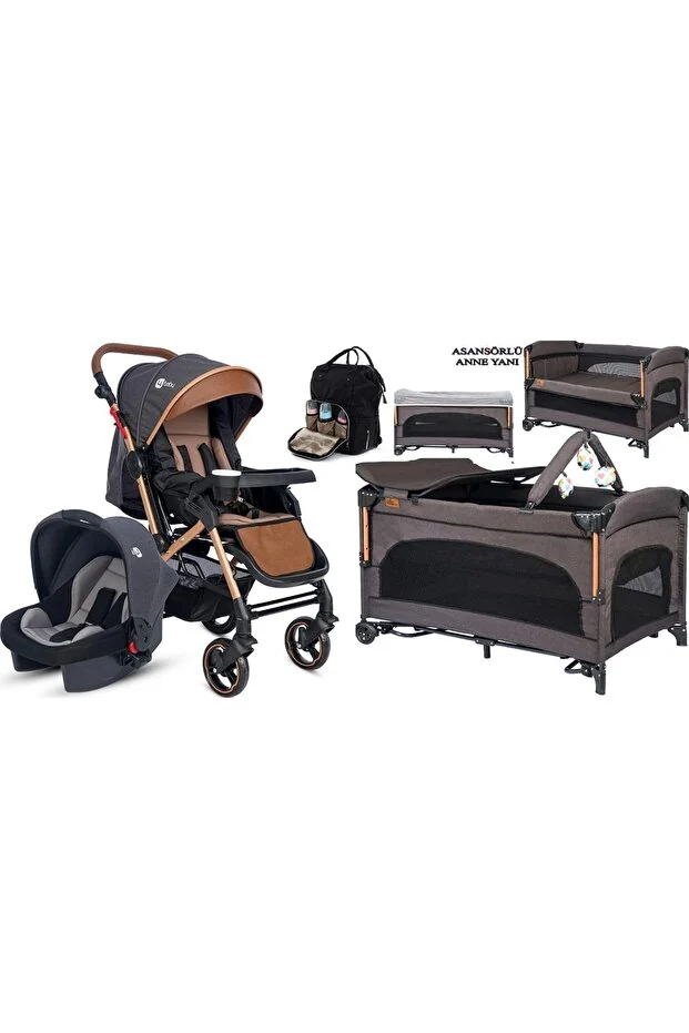 4 Baby Fırsat Seti Active Plus Travel Sistem Bebek Arabası Esse Oyun Parkı Beşik Çanta