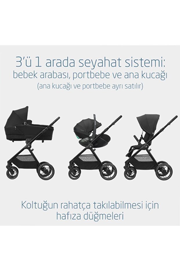 Maxi-Cosi Oxford Çift Yönlü Seyahat Sistem Olabilen Bebek Arabası Twillic Black görsel 5