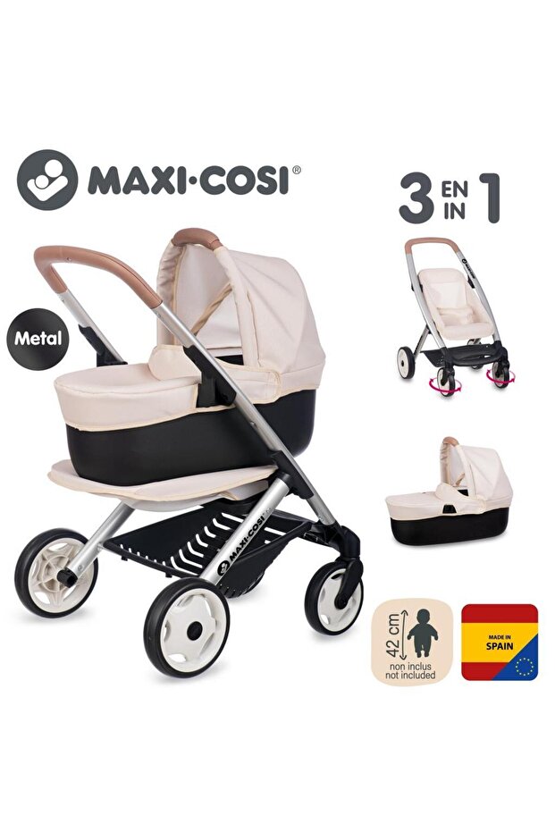 Smoby Maxi-Cosi&Quinny 3'ü 1 Arada Oyuncak Bebek Arabası - Bej 253122 görsel 2