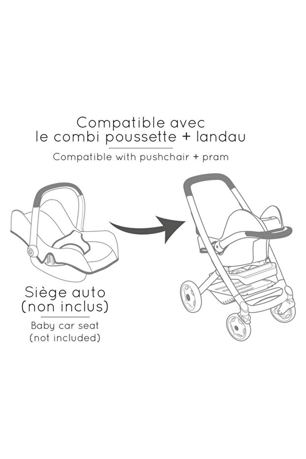 Smoby Maxi-Cosi&Quinny 3'ü 1 Arada Oyuncak Bebek Arabası - Bej 253122 görsel 3
