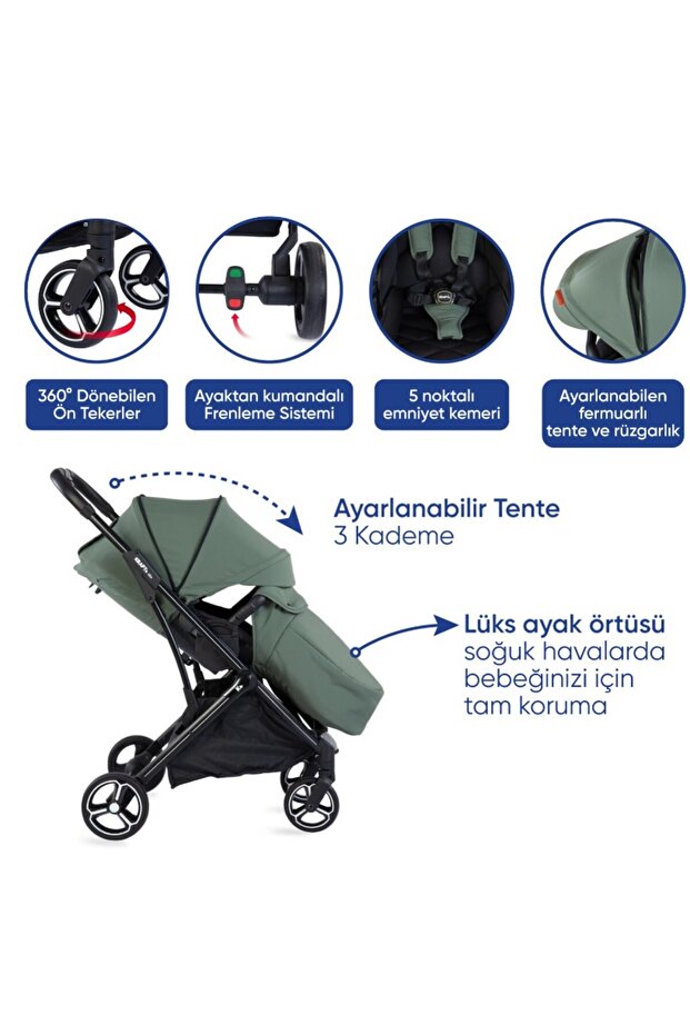 Kraft Viva I-Size Travel Sistem Bebek Arabası Black 1*1 görsel 2