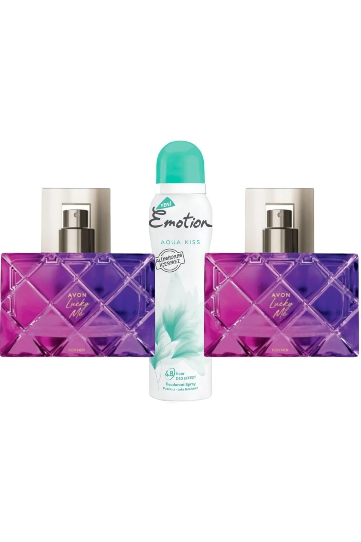Avon Lucky Me Edp 50 ml Kadın Parfüm 2'li Set + Deodorant Aqua Kiss 150 ml 544842470042