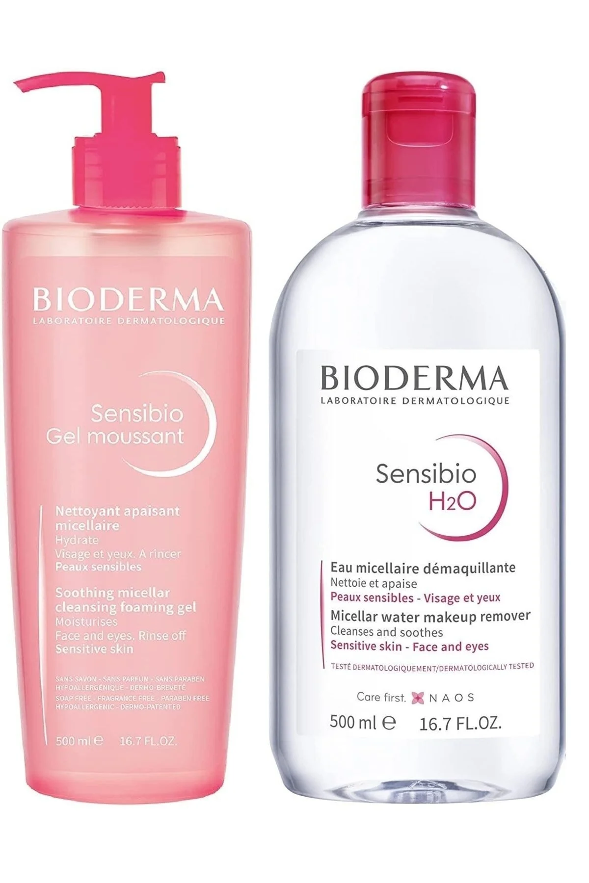 Bioderma Sensibio H2o 500 Ml+ Sensibio Gel Moussant Foaming Gel 500 ml